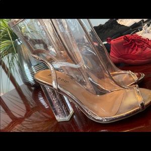 Bamboo rose gold clear heels!